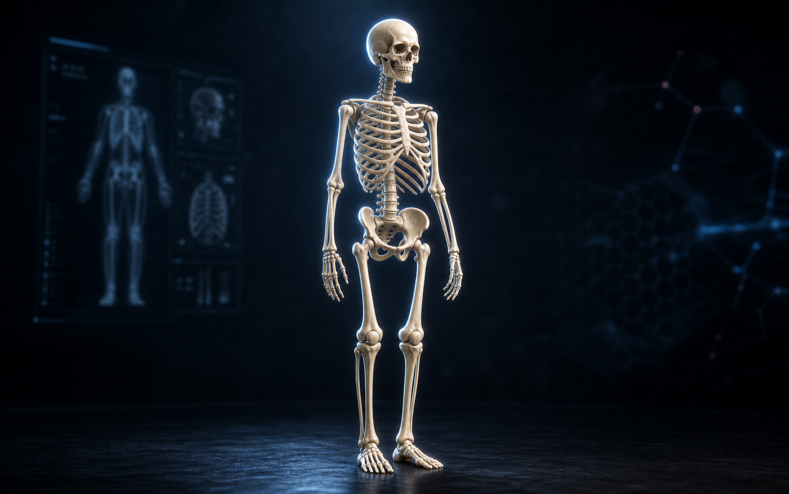 Human skeleton lesson example with 3D courseware 3D courseware model preview