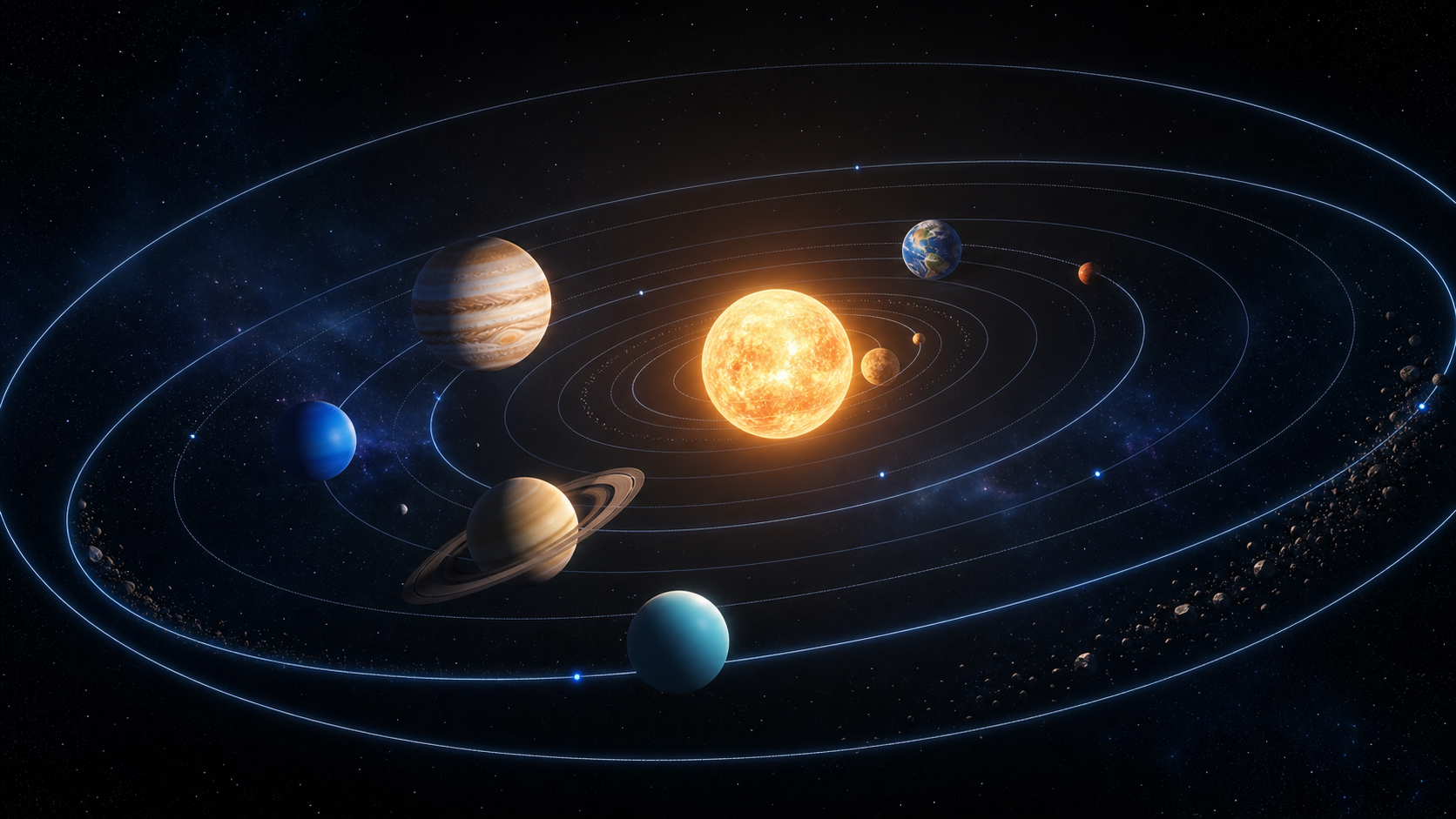 Interactive solar system lesson with 3D models 3D courseware model preview