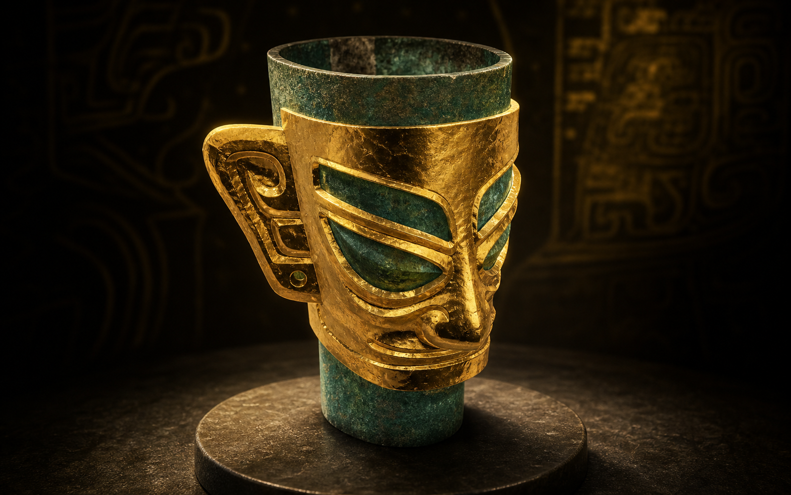 Sanxingdui golden mask lesson example with 3D courseware 3D courseware model preview